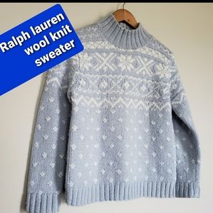 Ralph lauren hand knit cowl neck wool sweater
